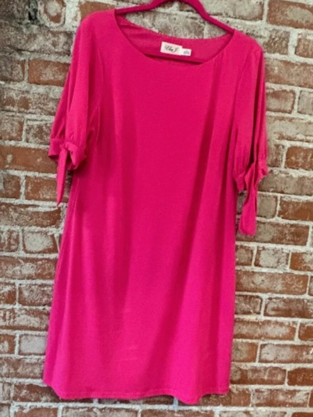 Eliza J Bright Fuchsia Tie-Sleeve Mini Shift Dress